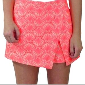 LILLY PULTIZER Marii Skort In Seashell Eyelet. Coral Neon Pink. Size 00